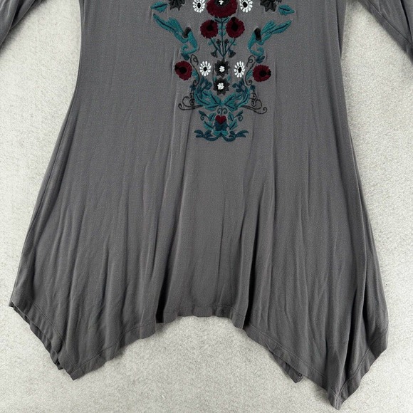 Anthropologie Caite Dress Womens MEDIUM Floral Embroidered Tunic Boho Midi - Picture 4 of 12